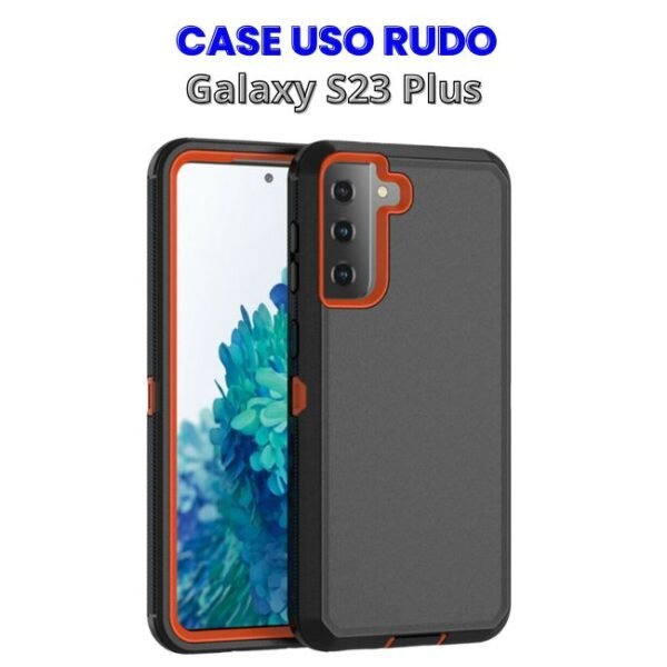 Case Uso Rudo Negro con Naranja para S23 Plus