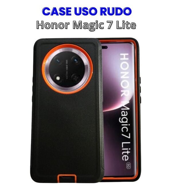 Case Uso Rudo Negro con Naranja Honor Magic 7 Lite
