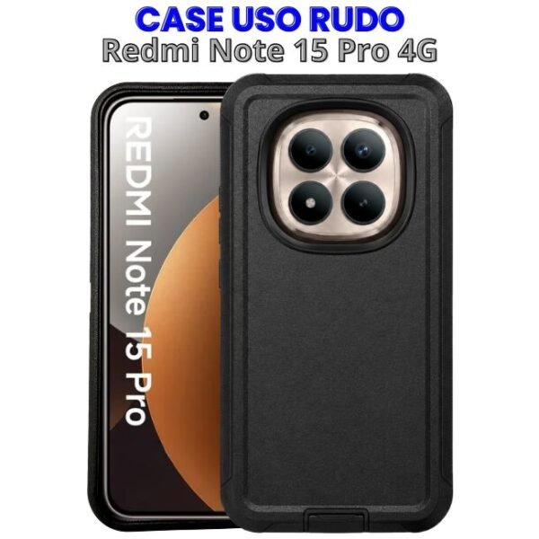 Case Uso Rudo Negro Redmi Note 15 Pro 4G
