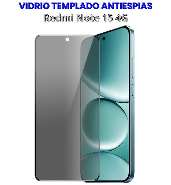 Vidrio Templado Antiespias Redmi Note 15 4g y 5g